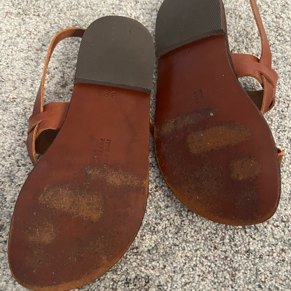 Brown Leather Women's Sandals - Picture 5 of 10
